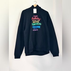 BRAND NEW VETEMENTS BIRTHDAY LOGO HOODIE